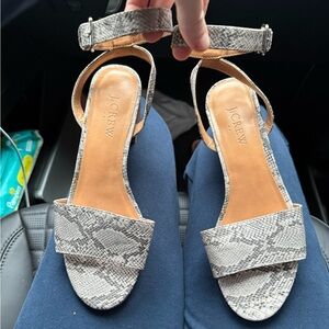 J. Crew Women's Snakeskin Sandals - Gray